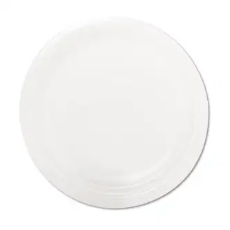 Quiet Classic Laminated Foam Dinnerware Plate, 9" dia, White, 125/Pack