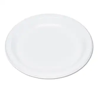 Plastic Dinnerware, Plates, 9" dia, White, 500/Carton