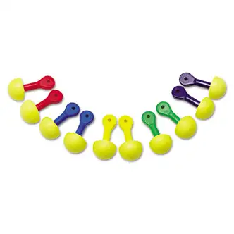 E·A·R Express Pod Plugs Single-Use Earplugs, Cordless, 25 dB NRR, Yellow Plug Tips/Assorted Color Grips, 100 Pairs