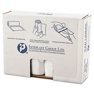 High-Density Commercial Can Liners Value Pack, 60 gal, 14 mic, 43" x 46", Clear, 25 Bags/Roll, 8 Interleaved Rolls/Carton