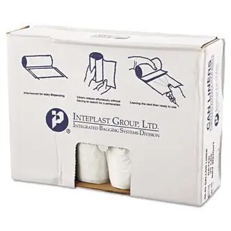 High-Density Commercial Can Liners Value Pack, 45 gal, 11 mic, 40" x 46", Clear, 25 Bags/Roll, 10 Interleaved Rolls/Carton