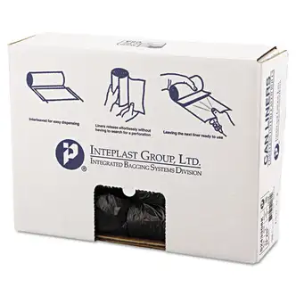 High-Density Commercial Can Liners, 16 gal, 8 mic, 24" x 33", Black, 50 Bags/Roll, 20 Interleaved Rolls/Carton
