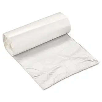 High-Density Commercial Can Liners, 10 gal, 5 mic, 24" x 24", Natural, 50 Bags/Roll, 20 Perforated Rolls/Carton