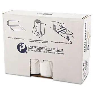 High-Density Commercial Can Liners, 45 gal, 16 mic, 40" x 48", Clear, 25 Bags/Roll, 10 Interleaved Rolls/Carton