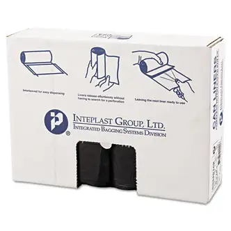 High-Density Commercial Can Liners, 33 gal, 16 mic, 33" x 40", Black, 25 Bags/Roll, 10 Interleaved Rolls/Carton