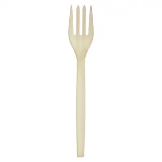 EcoSense Renewable Plant Starch Cutlery, Fork, 7", 50/Pack