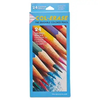 Col-Erase Pencil with Eraser, 0.7 mm, 2B, Assorted Lead and Barrel Colors, 24/Pack