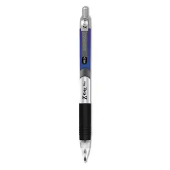 ECO Jimnie Clip Ballpoint Pen, Retractable, Medium 1 mm, Blue Ink, Clear/Black Barrel, 12/Pack