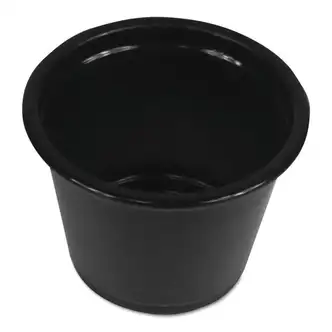 Souffle/Portion Cups, 1 oz, Polypropylene, Black, 20 Cups/Sleeve, 125 Sleeves/Carton