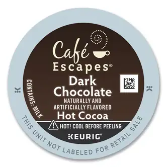 Cafe Escapes Dark Chocolate Hot Cocoa K-Cups, 24/Box