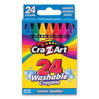 Washable Crayons, Assorted, 24/Pack