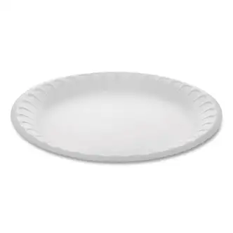 Placesetter Satin Non-Laminated Foam Dinnerware, Plate, 9" dia, White, 500/Carton