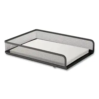 Front-Load Stackable Wire Mesh Document Tray, 1 Section, Letter-Size, 9.37 x 12.48 x 2.32, Matte Black