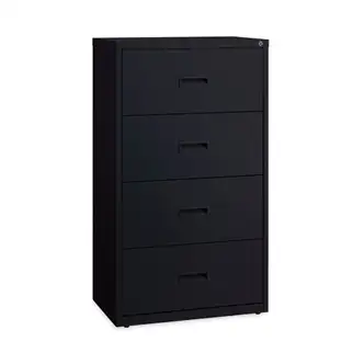 Combo Bookshelf/Lateral File Cabinet, 2 Shelves (1 Adjustable), 2 Letter/Legal Drawers, Black, 36 x 18.62 x 60
