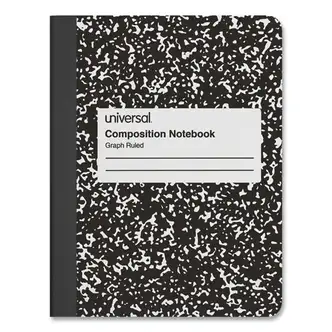 Quad Rule Composition Book, Quadrille Rule (4 sq/in), Black Marble Cover, (100) 9.75 x 7.5 Sheets