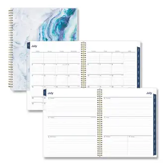 Gemma Academic Year Weekly/Monthly Planner, Geode Artwork, 11 x 8.5, Blue/Purple Cover, 12-Month (July to June): 2024 to 2025
