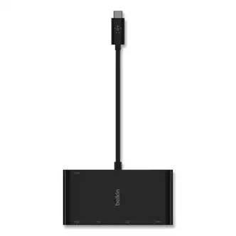 USB-C Multimedia + Charge Adapter, 4K HDMI/USB-A/USB-C/VGA, 4.9 ft, Black