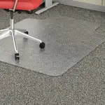 Lorell Low Pile Standard Lip Economy Chairmat - Carpeted Floor - 48" Length x 36" Width x 0.095" Thickness - Lip Size 10" Length x 19" Width - Rectangular - Vinyl - Clear - 1Each