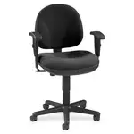 Lorell Millenia Series Pneumatic Adjustable Task Chair - Black Seat - Black Back - 1 Each