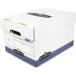 Bankers Box R-Kive Offsite File Storage Box - Internal Dimensions: 12" Width x 15" Depth x 10" Height - External Dimensions: 12.9" Width x 16.6" Depth x 10.3" Height - Lift-off Closure - Stackable - White, Blue - Recycled - 20 / Pack