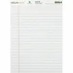 Nature Saver Recycled Legal Ruled Pads - 50 Sheets - 0.34" Ruled - 15 lb Basis Weight - 8 1/2" x 11 3/4" - White Paper - Perforated, Stiff-back, Easy Tear, Back Board - Recycled - 1 / Dozen
