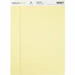 Nature Saver 100% Recycled Canary Legal Ruled Pads - 50 Sheets - 0.34" Ruled - 15 lb Basis Weight - 8 1/2" x 11 3/4" - Canary Paper - Perforated, Stiff-back, Back Board, Easy Tear - Recycled - 1 Dozen