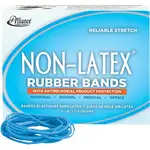 Alliance Rubber 42199 Non-Latex Rubber Bands with Antimicrobial Protection - Size #19 - 1/4 lb. box contains approx. 360 bands - 3 1/2" x 1/16" - Cyan blue