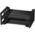 Officemate Side Load Letter Tray - 2.8" Height x 13.2" Width x 9" DepthDesktop - Stackable, Durable - Black - Plastic - 2 / Pack