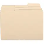 Business Source 1/3 Tab Cut Letter Recycled Top Tab File Folder - 8 1/2" x 11" - 3/4" Expansion - Top Tab Location - Assorted Position Tab Position - Manila - 10% Recycled - 100 / Box