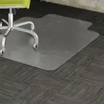 Lorell Wide Lip Low-pile Chairmat - Carpeted Floor - 53" Length x 45" Width x 0.122" Thickness - Lip Size 12" Length x 25" Width - Vinyl - Clear - 1Each
