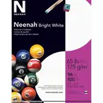 Neenah Bright White Cardstock - Letter - 8 1/2" x 11" - 65 lb Basis Weight - Smooth - 100 / Pack - Acid-free, Lignin-free - Bright White