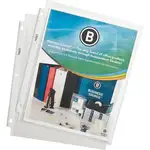 Business Source Top-Loading Poly Sheet Protectors - 11" Height x 9" Width - 1.9 mil Thickness - For Letter 8 1/2" x 11" Sheet - 3 x Holes - Ring Binder - Rectangular - Clear - Polypropylene - 100 / Box