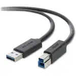 Belkin SuperSpeed USB 3.0 Cable - 10 ft USB Data Transfer Cable for Printer, Scanner, Portable Hard Drive, Keyboard - First End: 1 x 9-pin USB 3.0 Type A - Male - Second End: 1 x 9-pin USB 3.0 Type B - Male - Shielding - Black - 1 Each