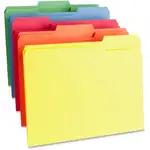 Business Source 1/3 Tab Cut Letter Recycled Top Tab File Folder - 8 1/2" x 11" - Top Tab Location - Assorted Position Tab Position - Assorted - 10% Recycled - 100 / Box
