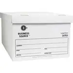 Business Source Lift-off Lid Light Duty Storage Box - External Dimensions: 15" Width x 24" Depth x 10"Height - Media Size Supported: Legal - Lift-off Closure - Light Duty - Stackable - Cardboard - White - For File - Recycled - 12 / Carton