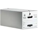 Business Source Heavy Duty Letter Size Storage Box - External Dimensions: 12" Width x 24" Depth x 10"Height - Media Size Supported: Letter - String/Button Tie Closure - Medium Duty - Stackable - White - For File - Recycled - 12 / Carton