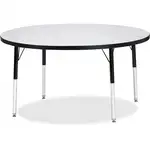 Jonti-Craft Berries Adult Height Color Edge Round Table - For - Table TopBlack Round, Laminated Top - Four Leg Base - 4 Legs - Adjustable Height - 24" to 31" Adjustment x 1.13" Table Top Thickness x 48" Table Top Diameter - 31" Height - Assembly Required 