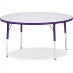 Jonti-Craft Berries Adult Height Color Edge Round Table - For - Table TopLaminated Round, Purple Top - Four Leg Base - 4 Legs - Adjustable Height - 24" to 31" Adjustment x 1.13" Table Top Thickness x 48" Table Top Diameter - 31" Height - Assembly Required