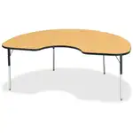 Jonti-Craft Berries Adult Color Top Kidney Table - For - Table TopBlack Oak Kidney-shaped, Laminated Top - Four Leg Base - 4 Legs - Adjustable Height - 24" to 31" Adjustment - 72" Table Top Length x 48" Table Top Width x 1.13" Table Top Thickness - 31" He