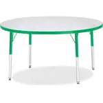 Jonti-Craft Berries Adult Height Color Edge Round Table - For - Table TopGreen Round, Laminated Top - Four Leg Base - 4 Legs - Adjustable Height - 24" to 31" Adjustment x 1.13" Table Top Thickness x 48" Table Top Diameter - 31" Height - Assembly Required 