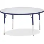 Jonti-Craft Berries Adult Height Color Edge Round Table - For - Table TopLaminated Round, Navy Top - Four Leg Base - 4 Legs - Adjustable Height - 24" to 31" Adjustment x 1.13" Table Top Thickness x 48" Table Top Diameter - 31" Height - Assembly Required -