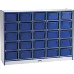 Jonti-Craft Rainbow Accents Toddler Single Storage - 35.5" Height x 48" Width x 15" Depth - Durable, Laminated - Blue - Rubber - 1 Each