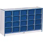 Jonti-Craft Rainbow Accents Toddler Single Storage - 20 Compartment(s) - 29.5" Height x 48" Width x 15" Depth - Laminated, Chip Resistant - Blue - Rubber - 1 Each