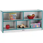 Jonti-Craft Rainbow Accents Low Open Single Storage Shelf - 29.5" Height x 48" Width x 15" Depth - Laminated, Durable - Teal - Rubber - 1 Each