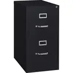 Lorell Fortress Series 22" Commercial-Grade Vertical File Cabinet - 15" x 22" x 28.4" - 2 x Drawer(s) for File - Letter - Lockable, Ball-bearing Suspension - Black - Steel - Recycled