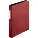 Business Source Slanted D-ring Binders - 1" Binder Capacity - 3 x D-Ring Fastener(s) - 2 Internal Pocket(s) - Chipboard, Polypropylene - Burgundy - PVC-free, Non-stick, Spine Label, Gap-free Ring, Non-glare, Heavy Duty, Open and Closed Triggers - 1 Each