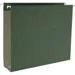Business Source 1/5 Tab Cut Letter Recycled Hanging Folder - 8 1/2" x 11" - 2" Expansion - Standard Green - 10% Recycled - 25 / Box
