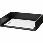 Victor 1154-5 Midnight Black Stacking Letter Tray - Desktop - Black - Wood, Faux Leather - 1Each