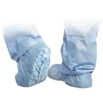 Medline Protective Shoe Covers - Extra Large Size - Polypropylene - Blue - Fluid Resistant, Breathable, Latex-free, Non-skid - 100 / Box