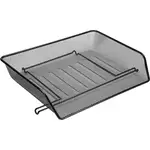 Lorell Side-loading Mesh Document Tray - 3" Height x 14.3" Width x 10.8" Depth - Stackable - Powder Coated - Black - Steel - 1 / Set